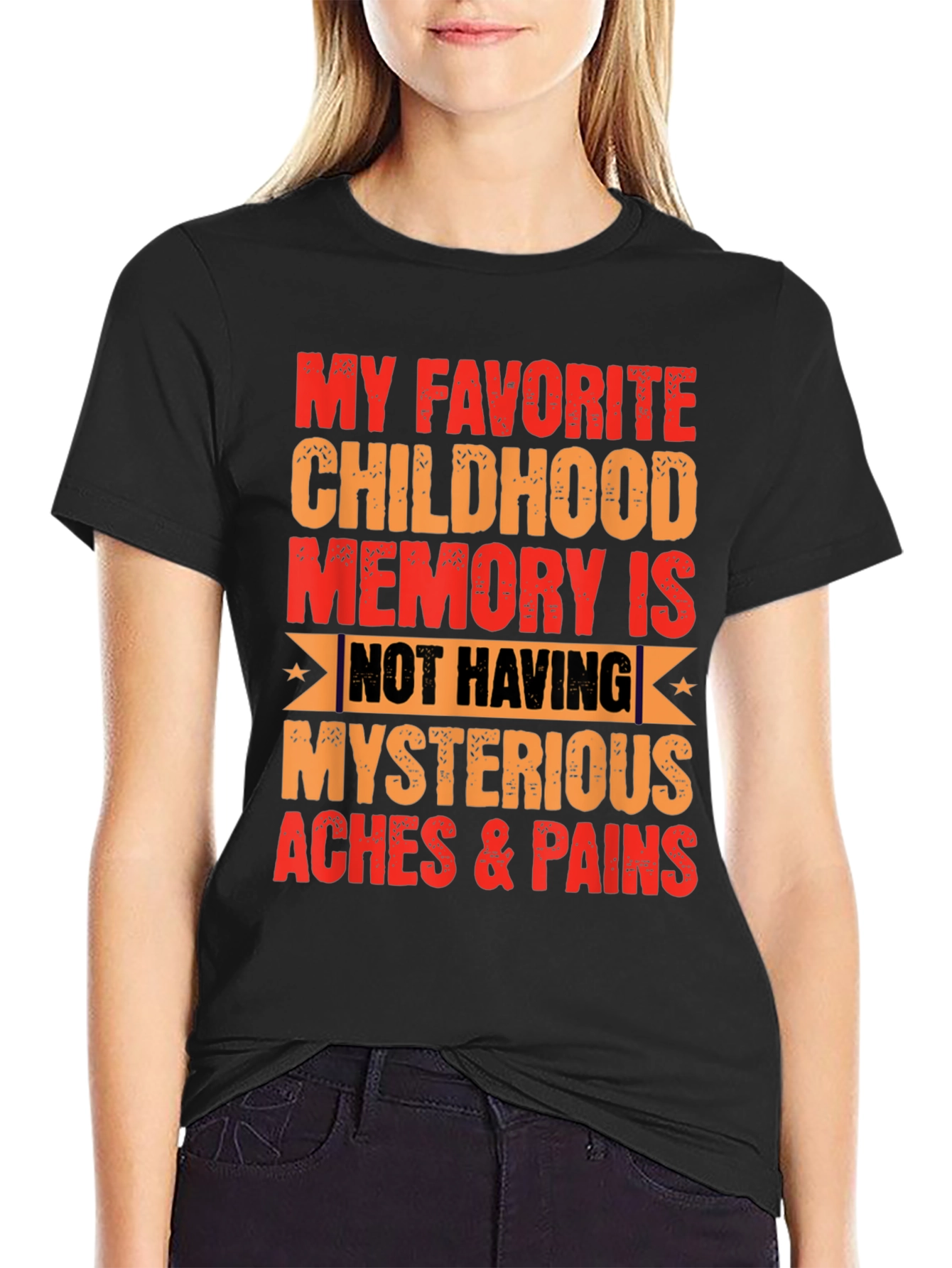 Black Funny My Favorite Childhood Memory T-Shirt view 2