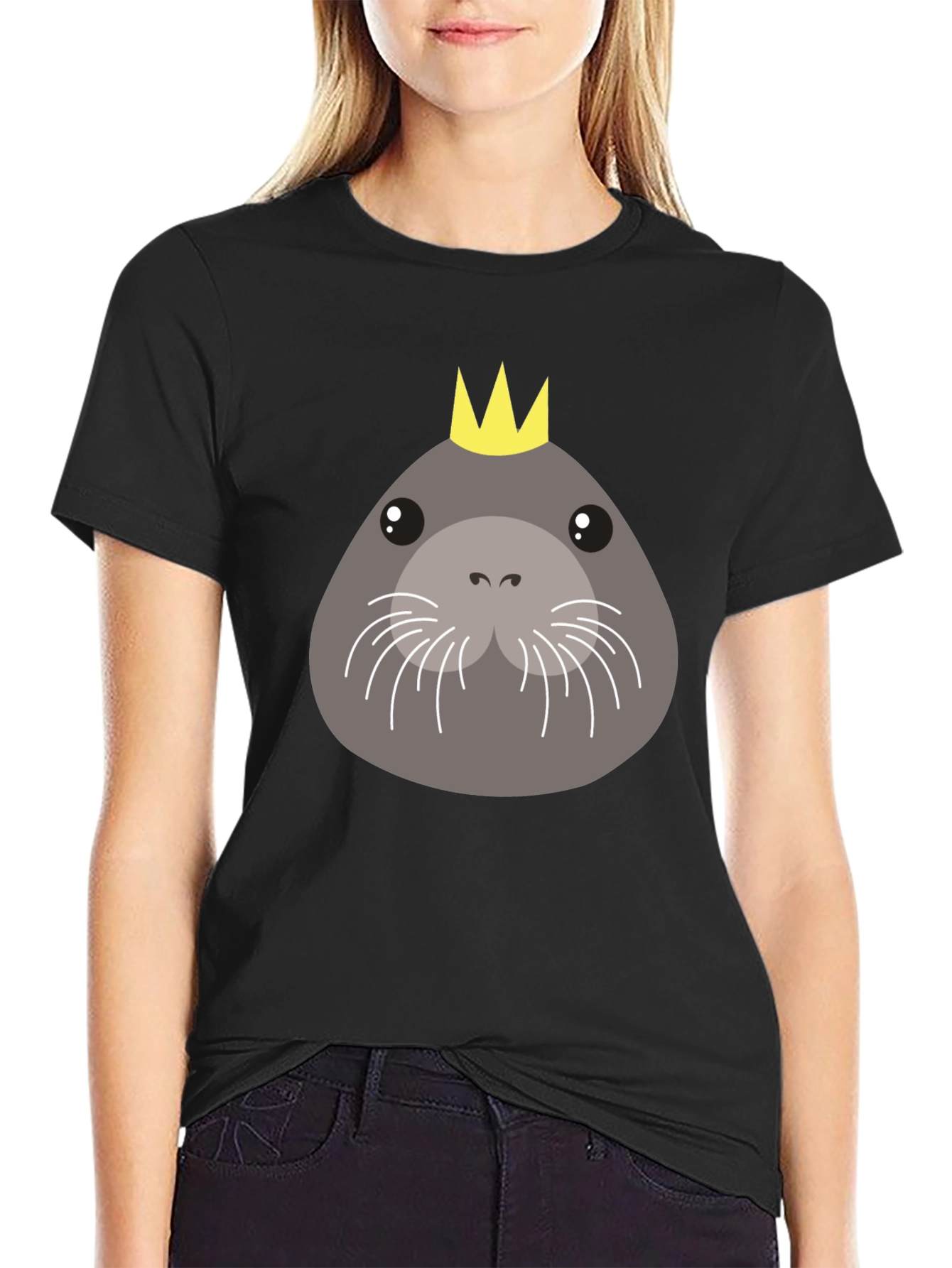 Black Seal With Crown Black T-Shirt view 2
