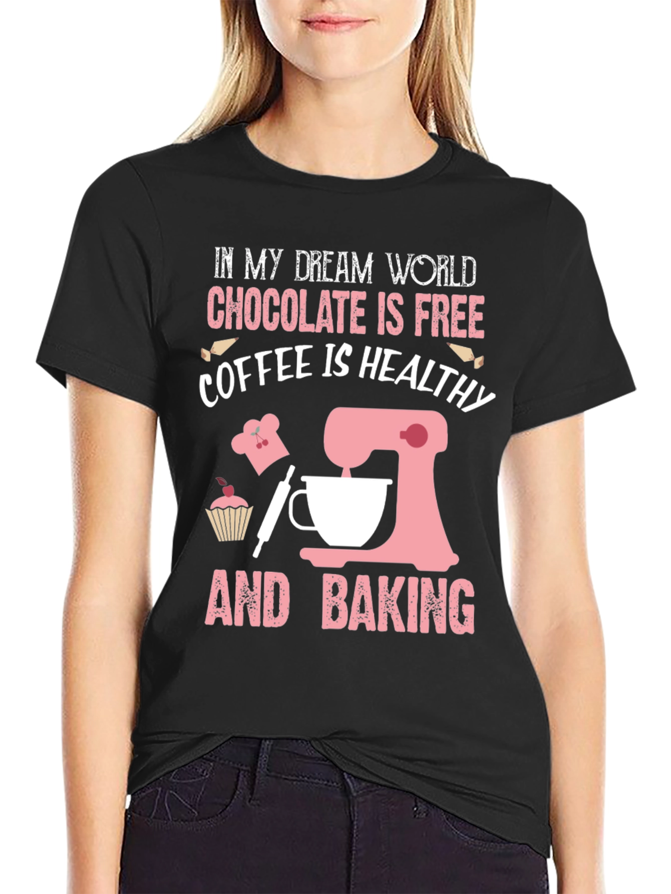 Black Dream World Baking T-Shirt view 2