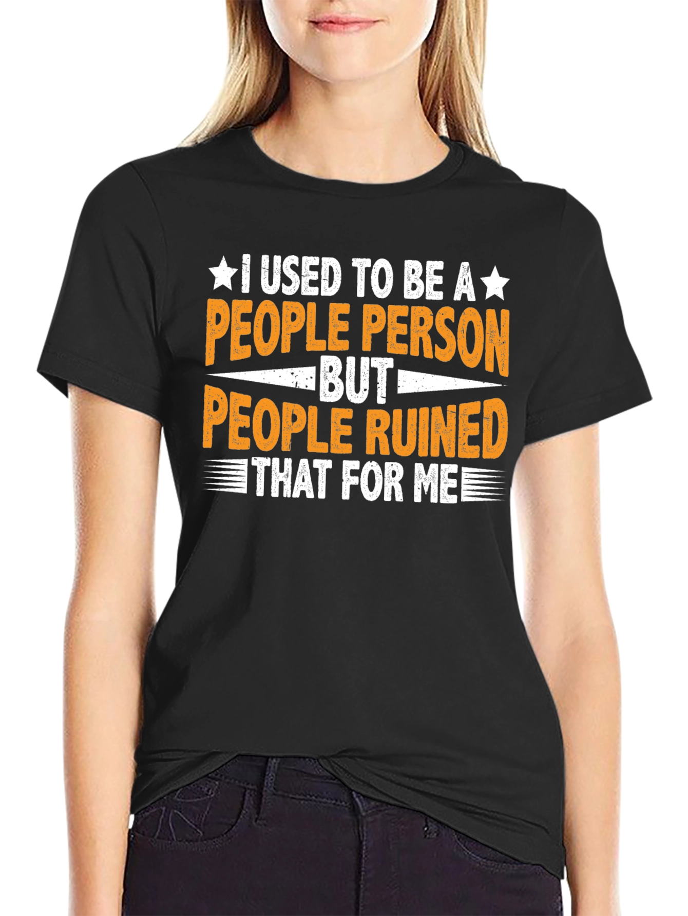 Black Funny People Person T-Shirt view 2