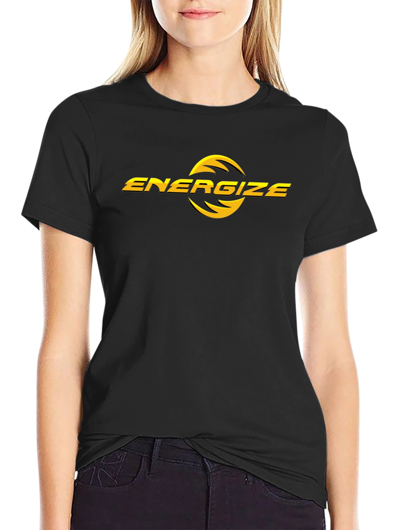 Energize Black T-Shirt - Modern Graphic Tee - 2