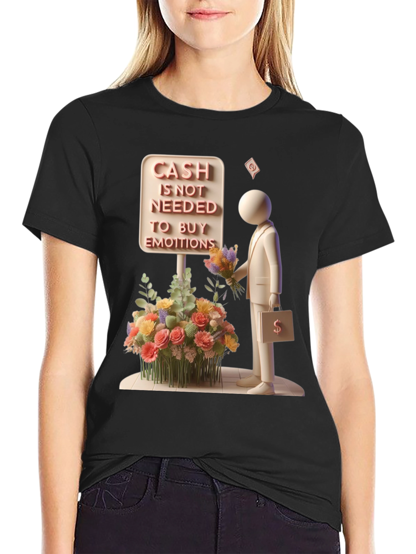 Black Emotional Investment Graphic Tee view 2