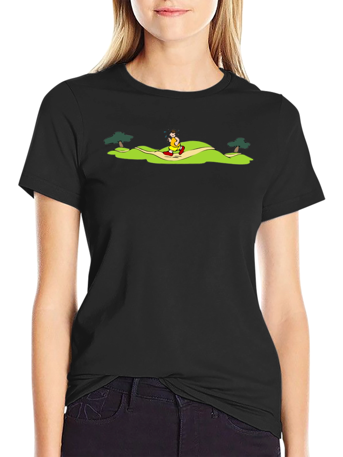 Black Cartoon Jogger Black T-Shirt view 2