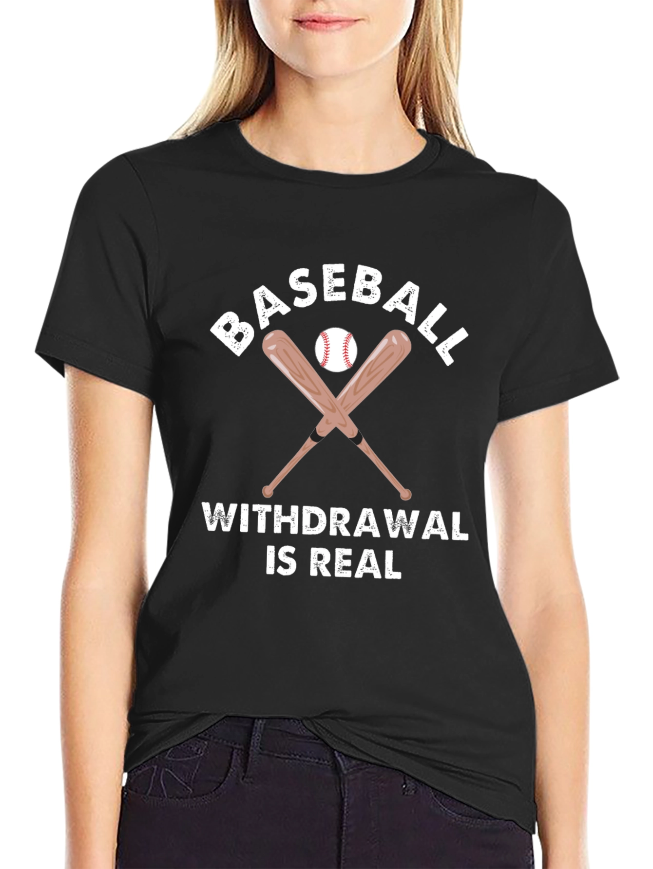 Black Baseball Withdrawal T-Shirt view 2
