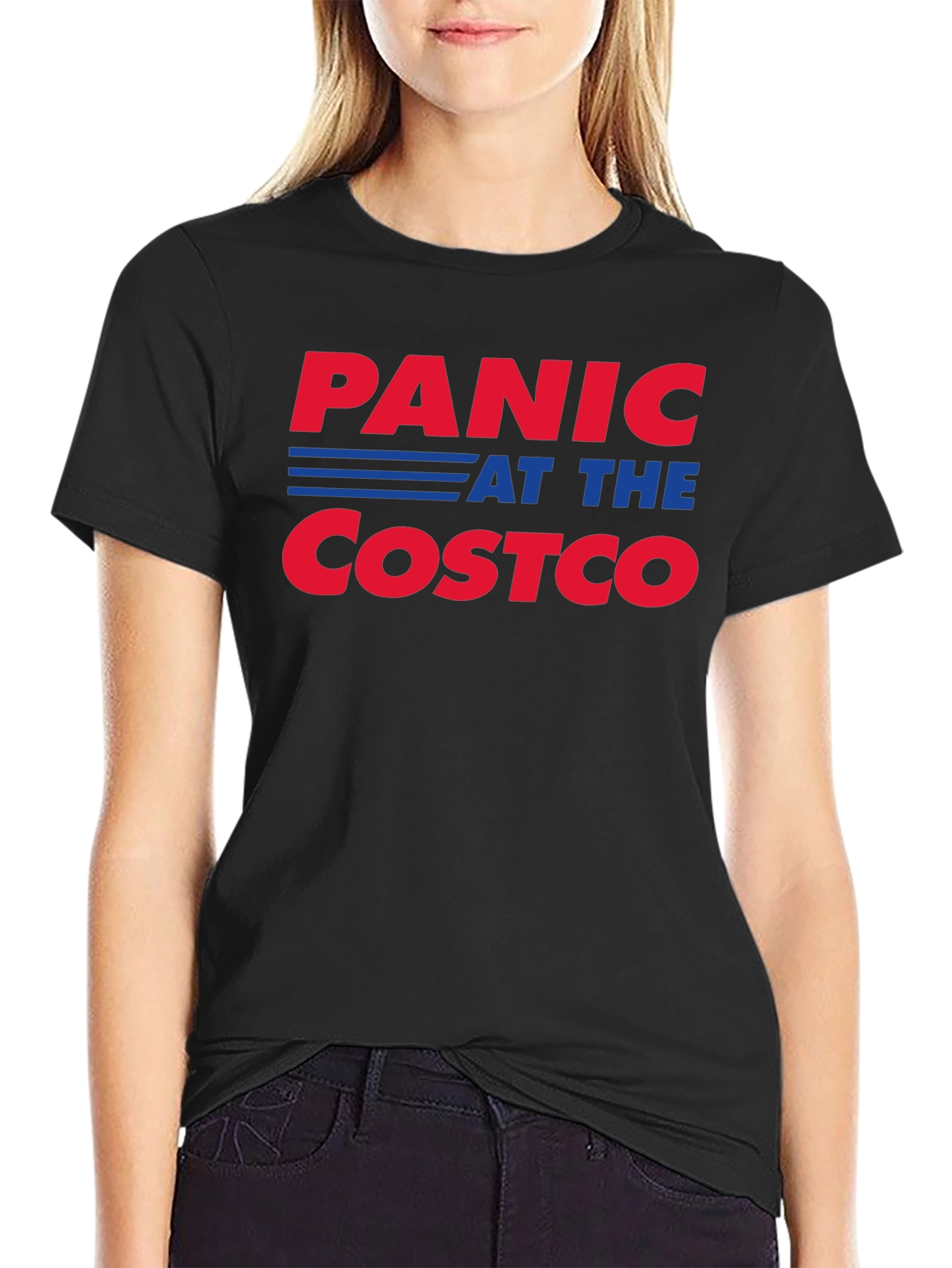 Black Panic At The Costco T-Shirt Funny Shopping Tee view 2