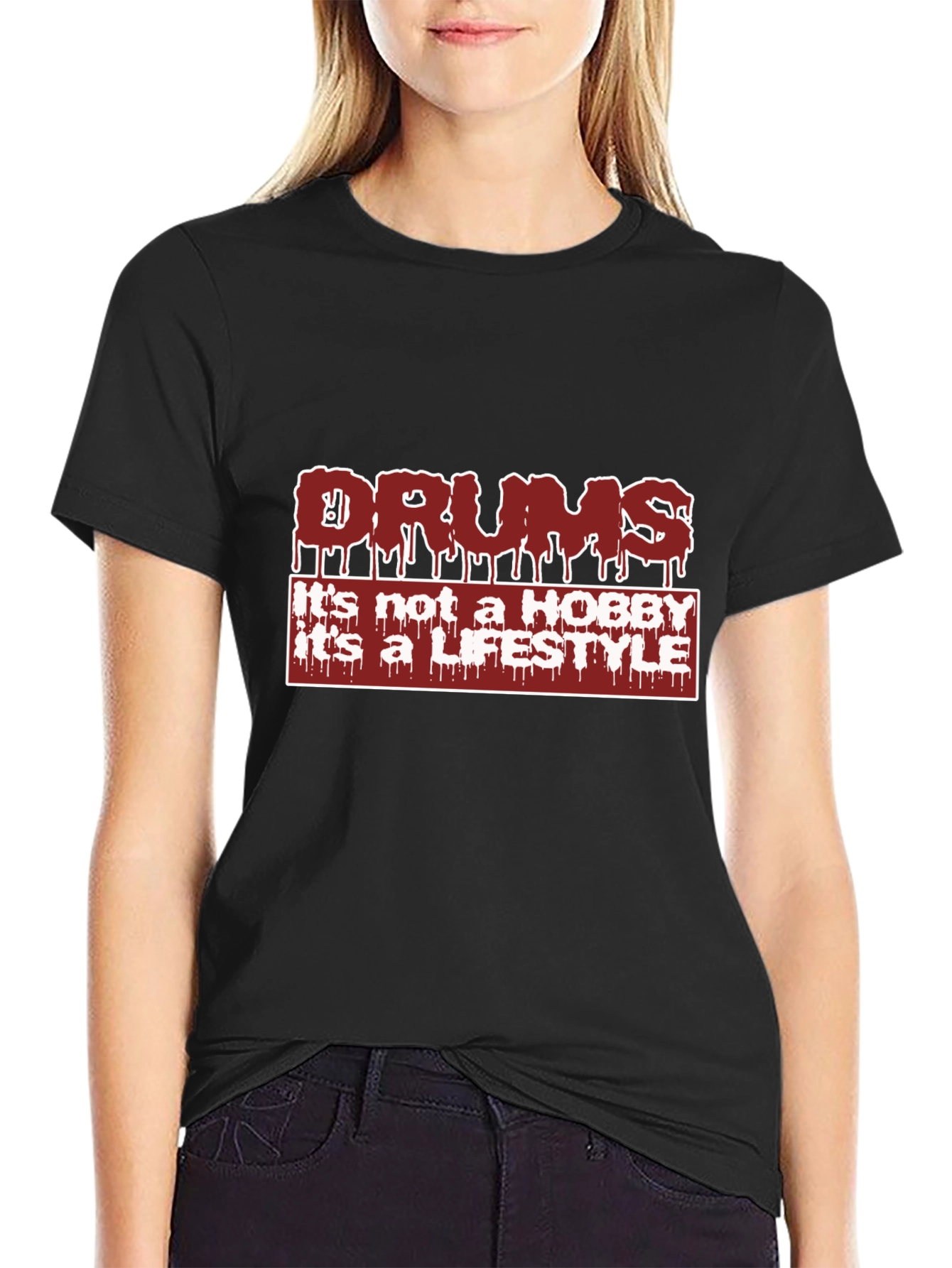 Black Drums Lifestyle Graphic Tee - Musician Apparel view 2
