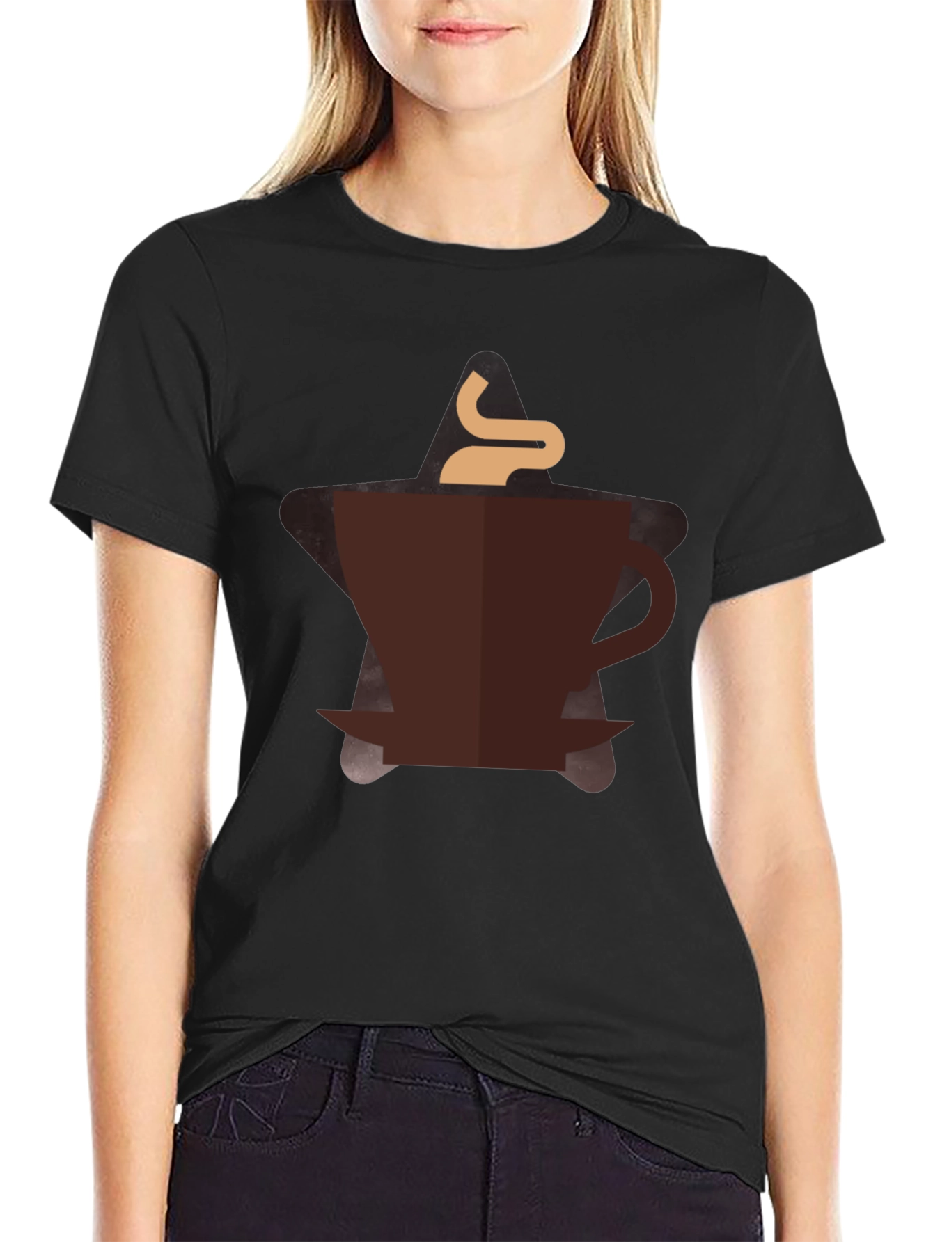 Black Coffee Lover Graphic Tee - Black Cotton Blend view 2