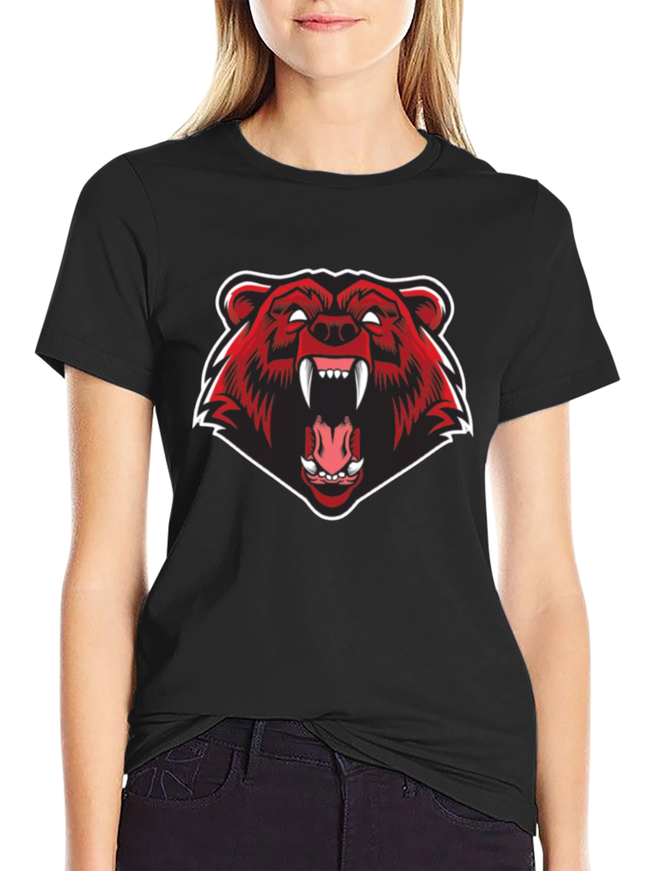 Black Bear Graphic Black T-Shirt view 2