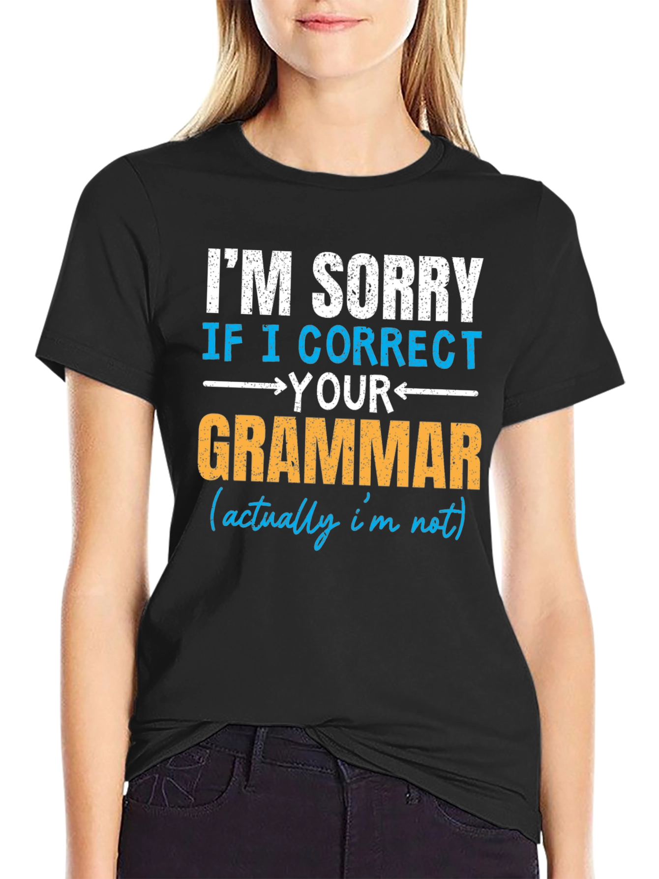 Black I Correct Your Grammar T-Shirt view 2