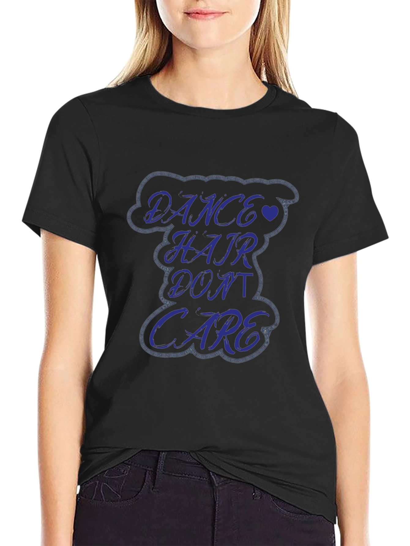 Black Dance Hair Don't Care Graphic Tee - Soft Cotton Comfort view 2