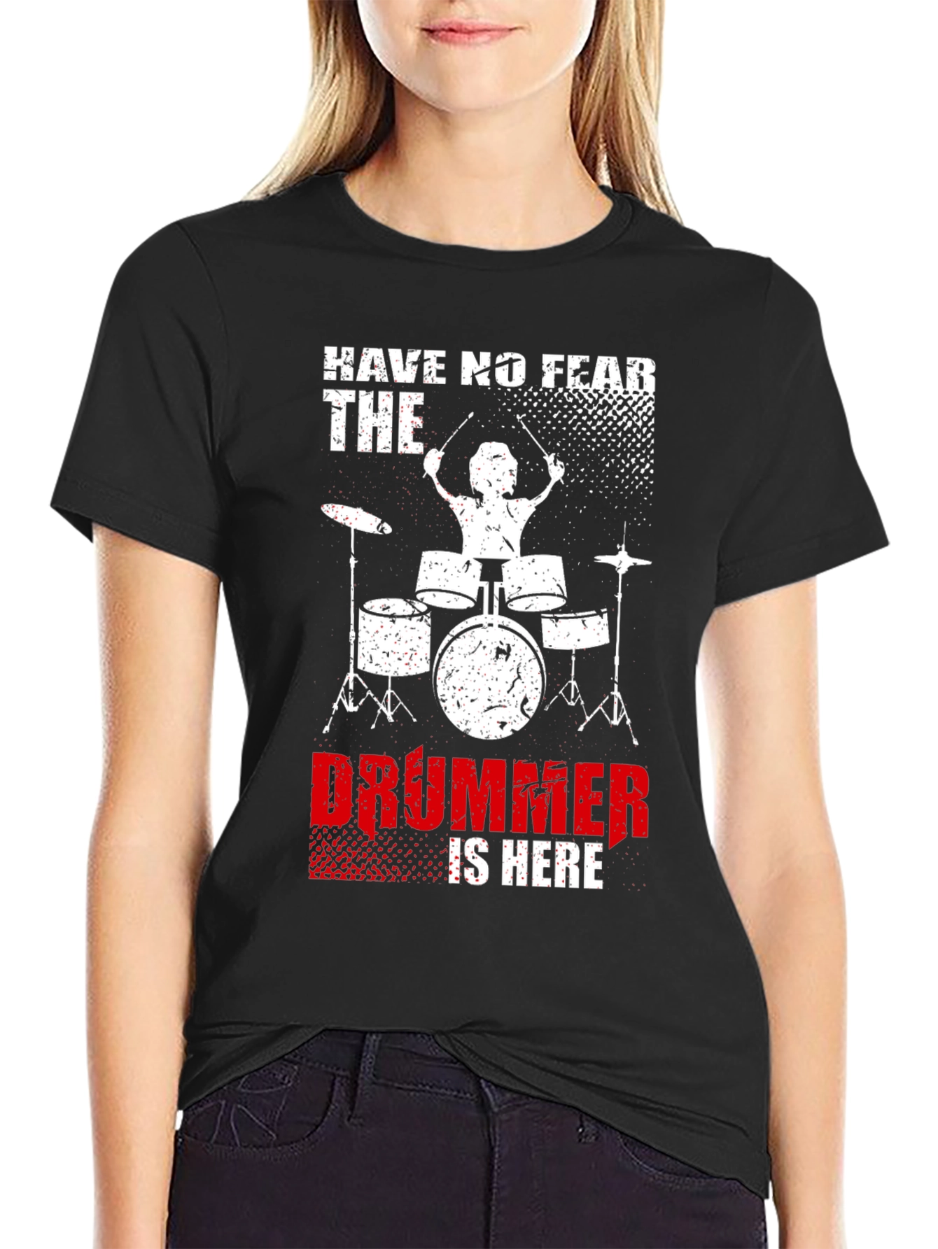Black Drummer Graphic Tee - Have No Fear, The Drummer Is Here view 2