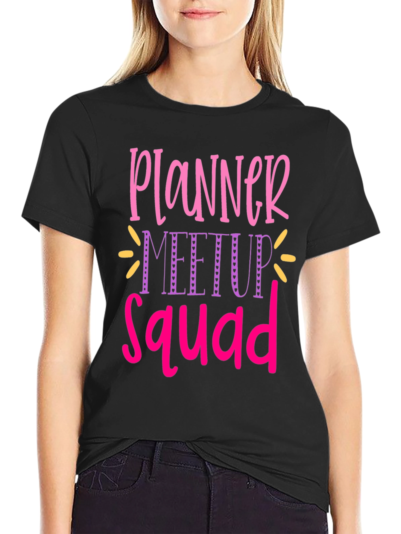 Black Planner Meetup Squad Graphic Tee view 2