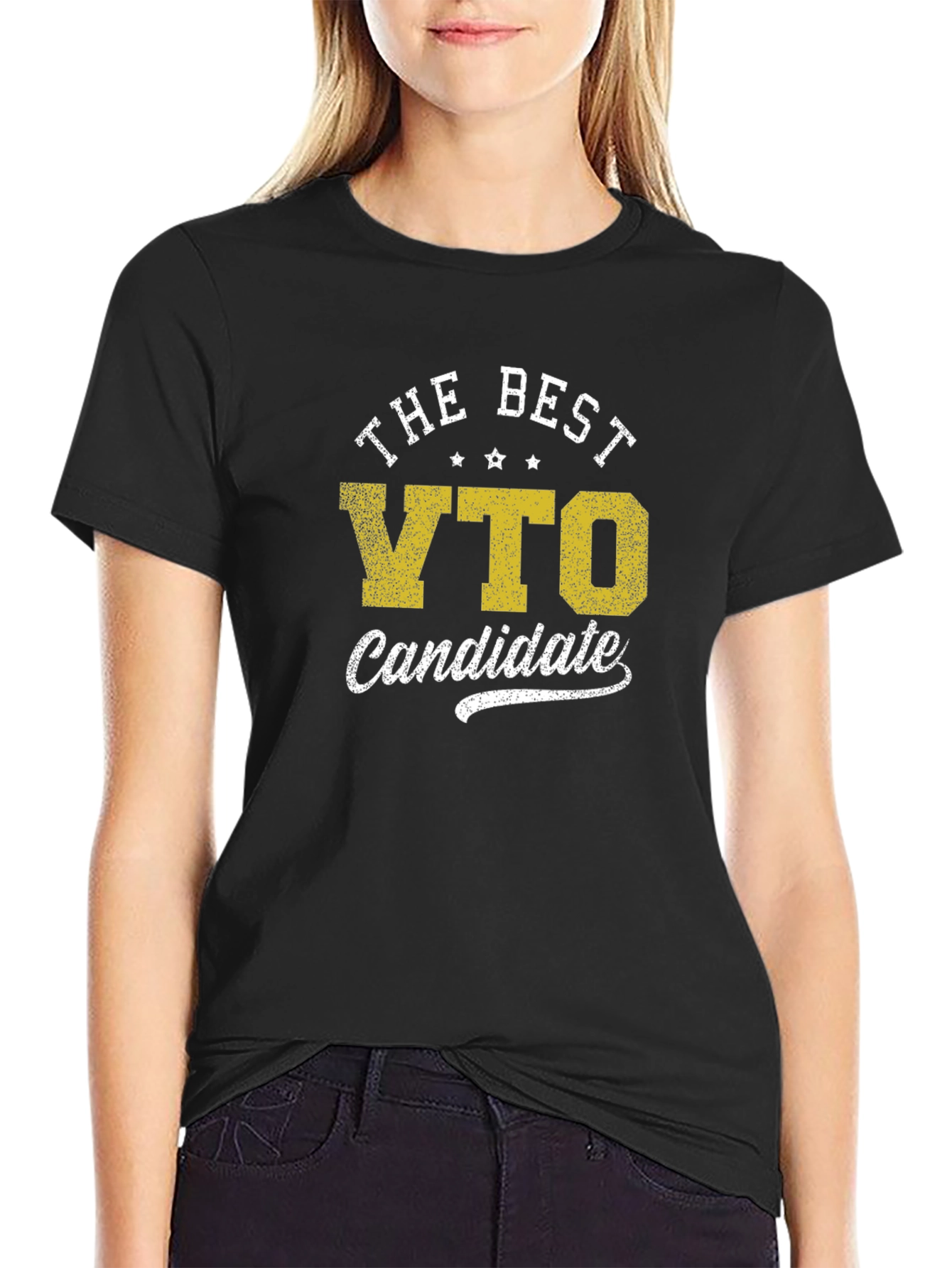 Black Best VTO Candidate Black Graphic Tee Shirt view 2