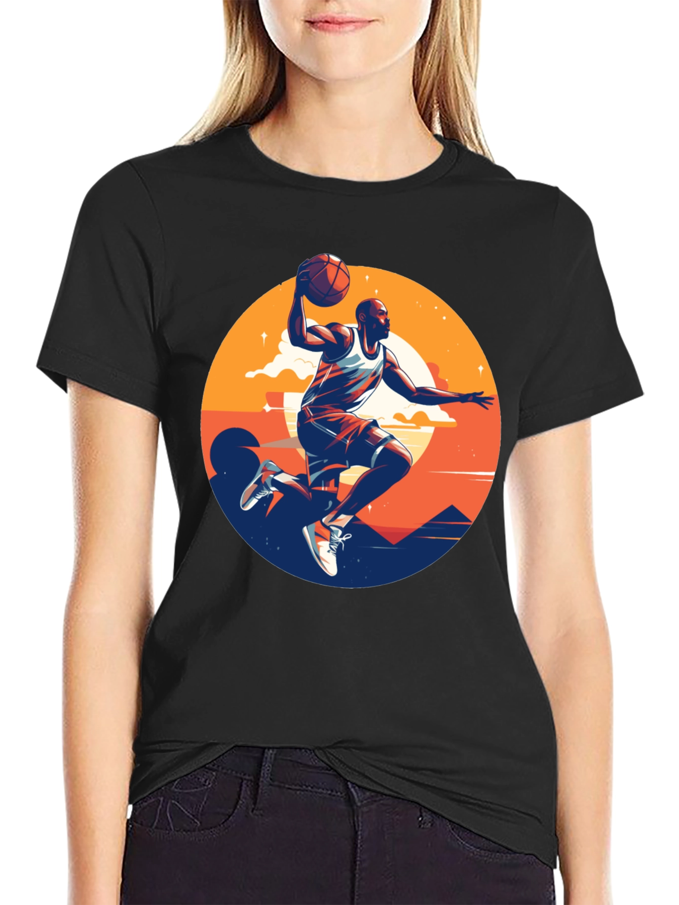 Black Basketball Player Graphic Tee - Stylish Men's T-Shirt view 2