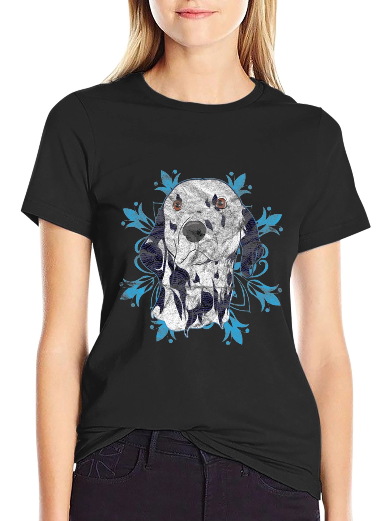 Black Dalmatian Graphic T-Shirt - Cool Dog Lover Tee view 2