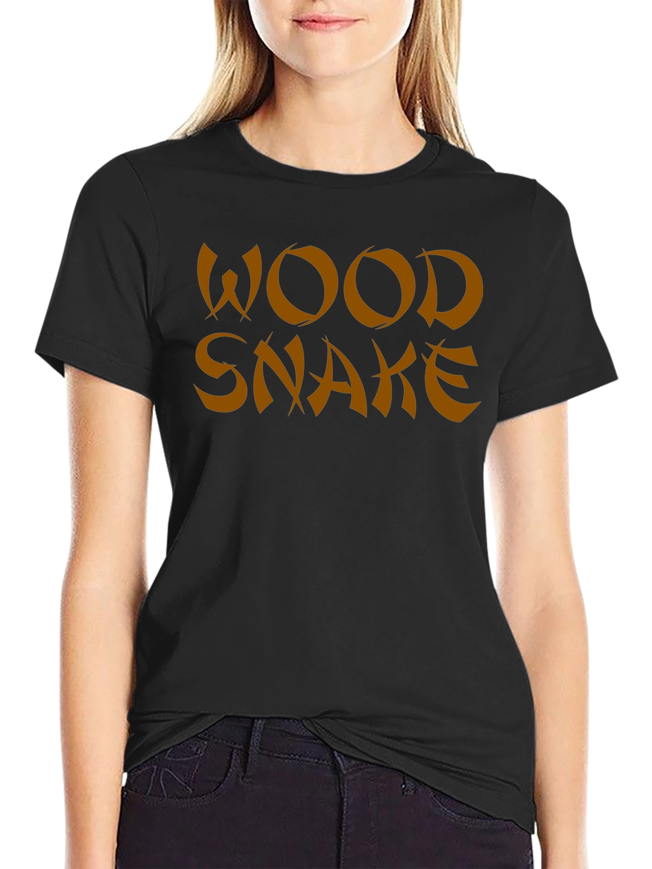 Black Wood Snake Graphic Tee - Soft Cotton Blend view 2