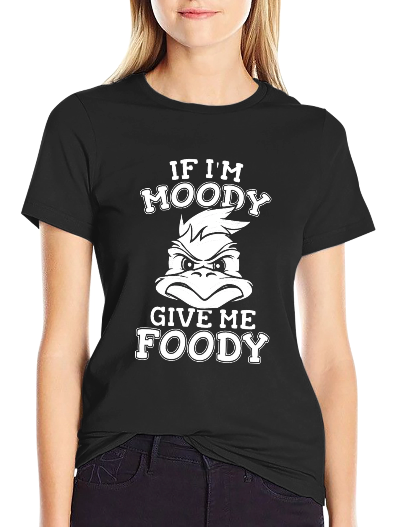 Black Moody Foody Black Graphic T-Shirt view 2