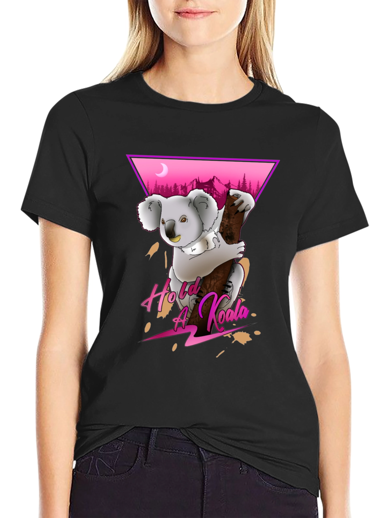 Black Hold A Koala T-Shirt view 2