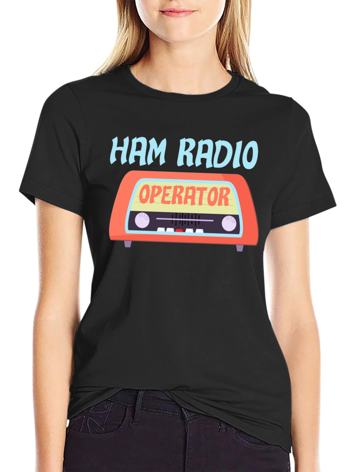 Black Ham Radio Operator T-Shirt view 2
