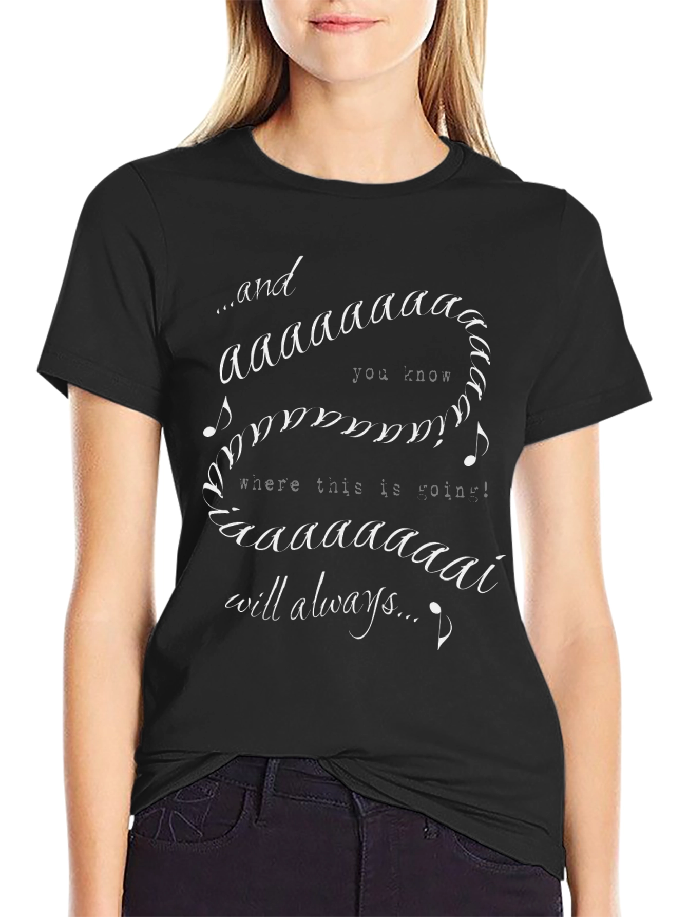 Black Always T-Shirt Funny Song Lyric Graphic Tee view 2
