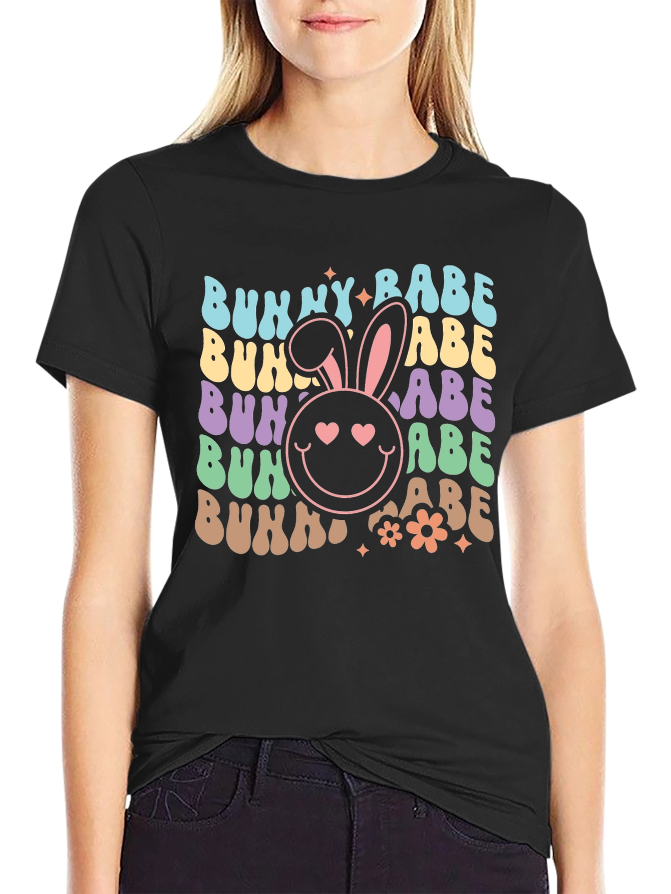 Black Bunny Babe Graphic Tee - Easter T-Shirt view 2