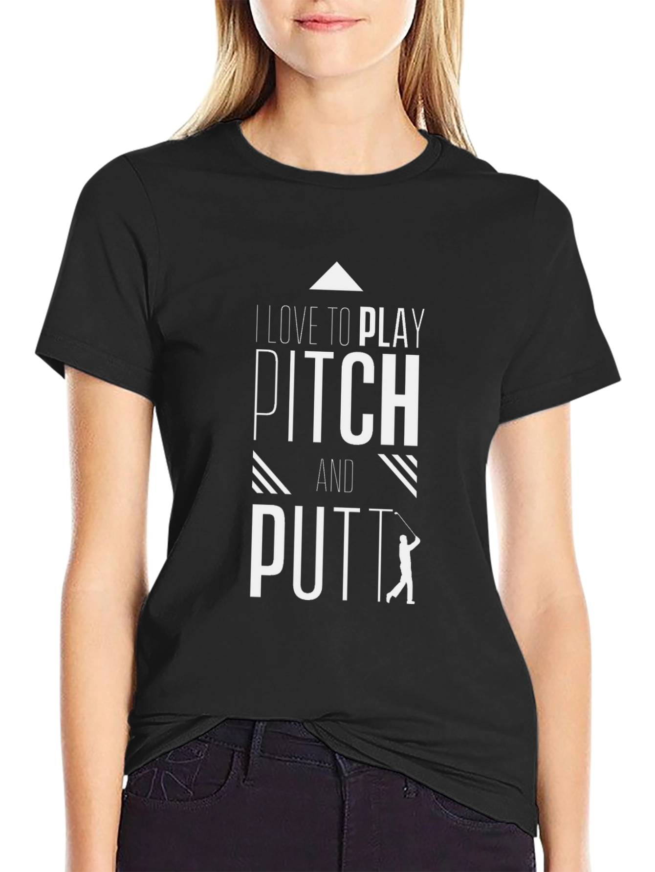 Black Pitch and Putt Golf T-Shirt view 2
