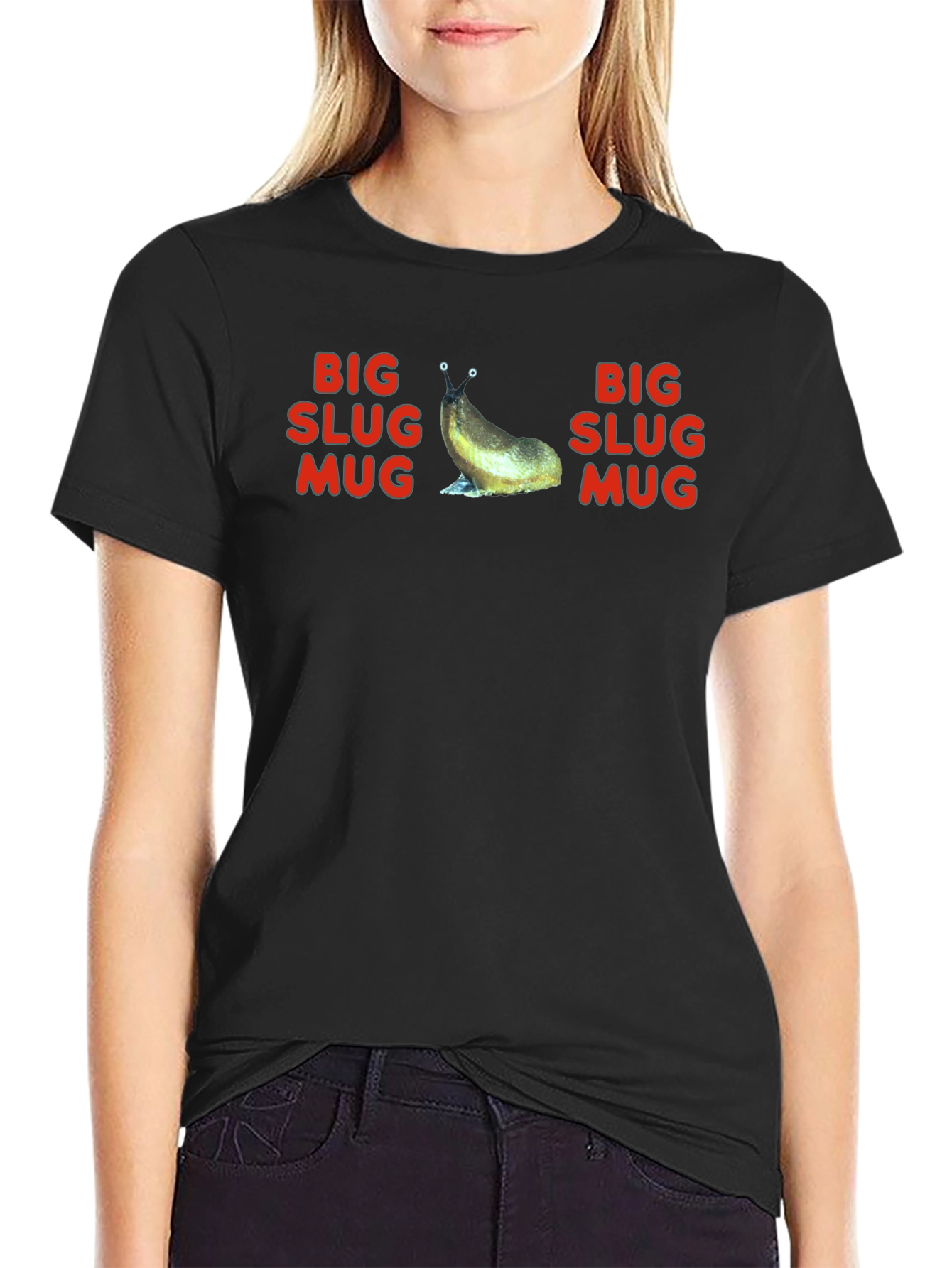 Black Big Slug Mug T-Shirt - Funny Graphic Tee view 2