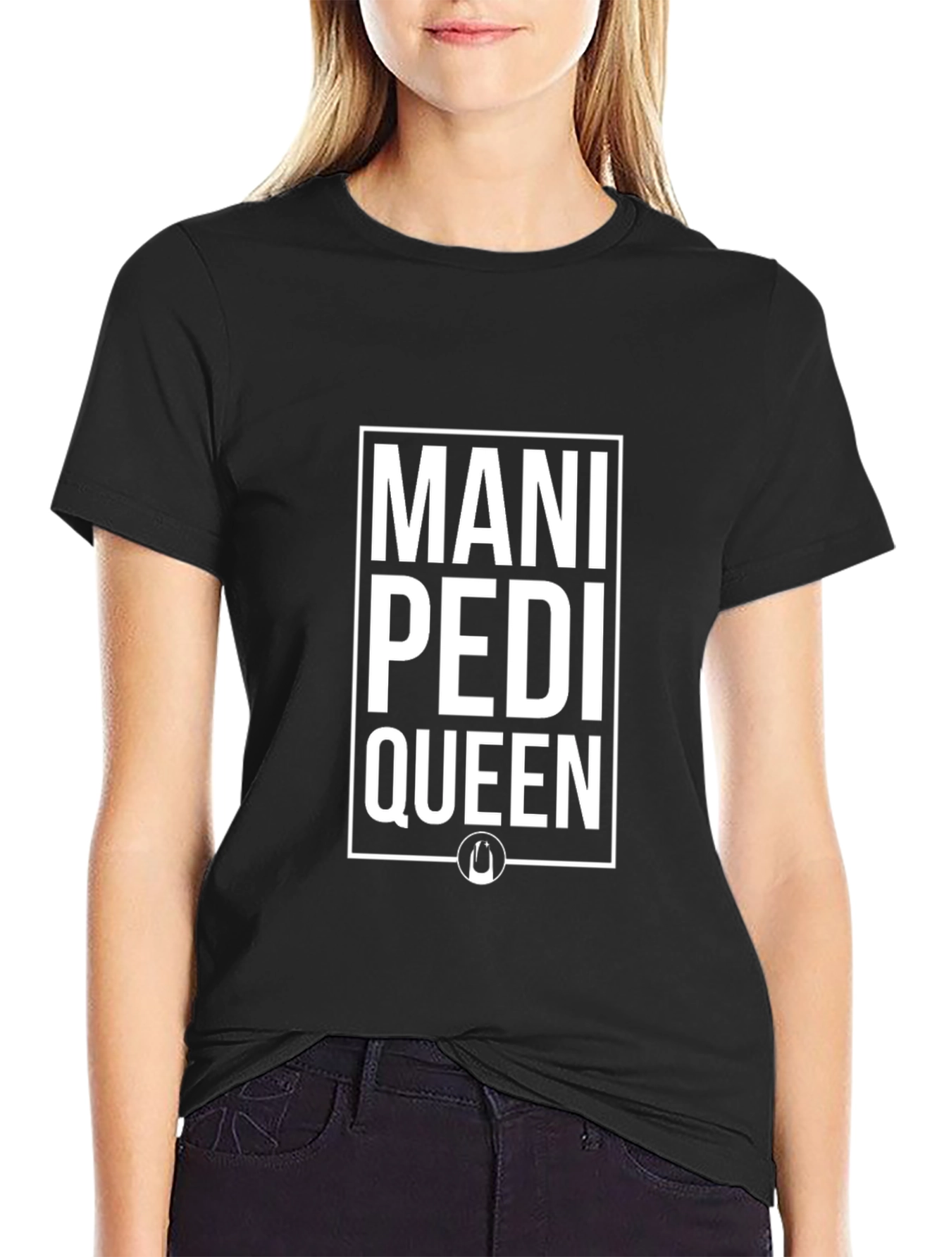 Black Mani Pedi Queen Black T-Shirt view 2