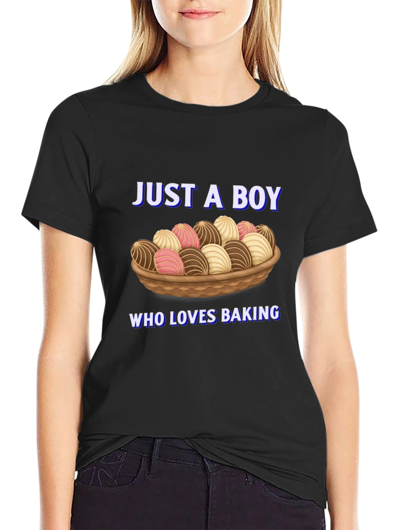 Black Just a Boy Who Loves Baking T-Shirt view 2
