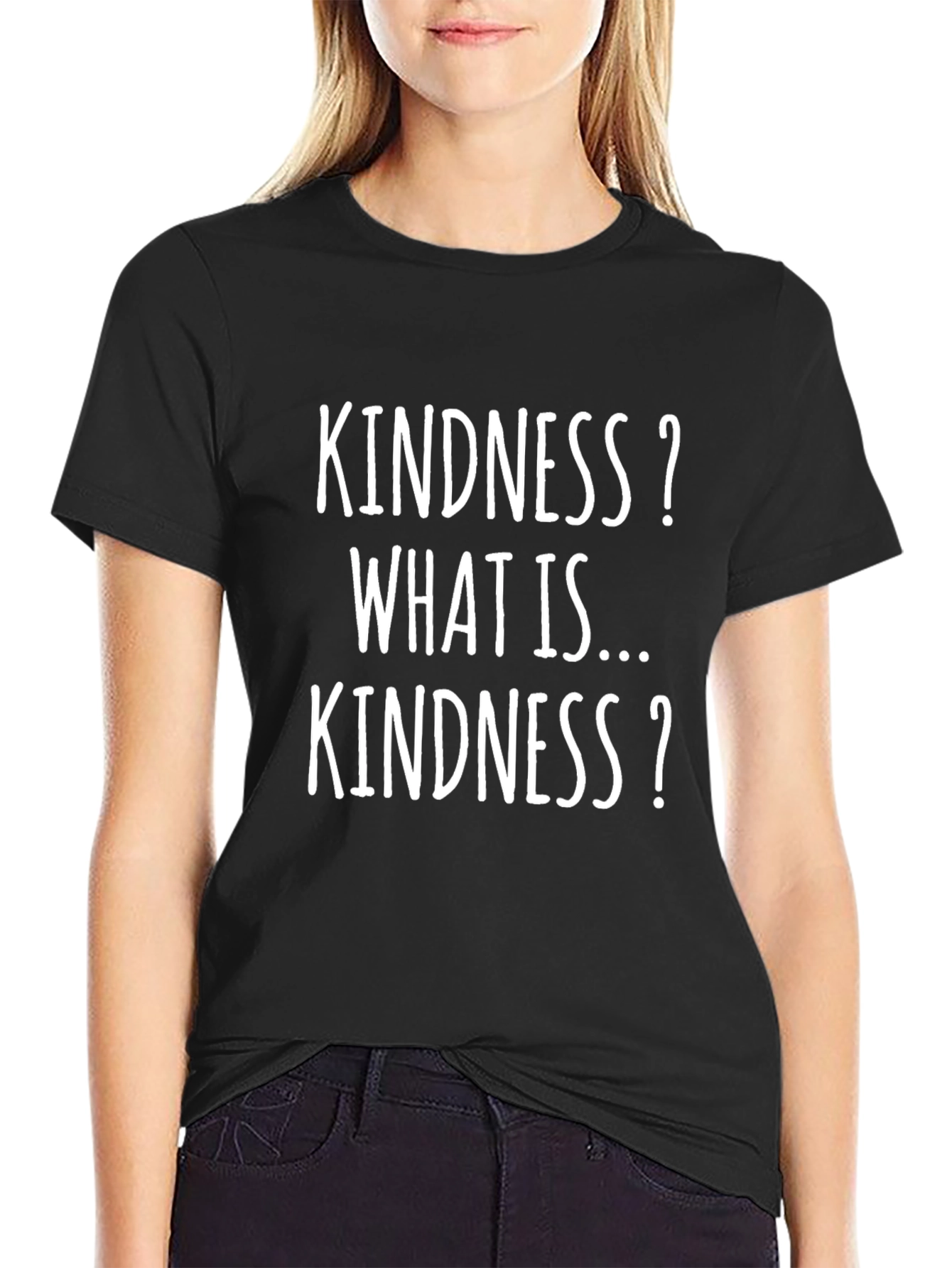 Black Kindness T-Shirt - Funny Graphic Tee view 2