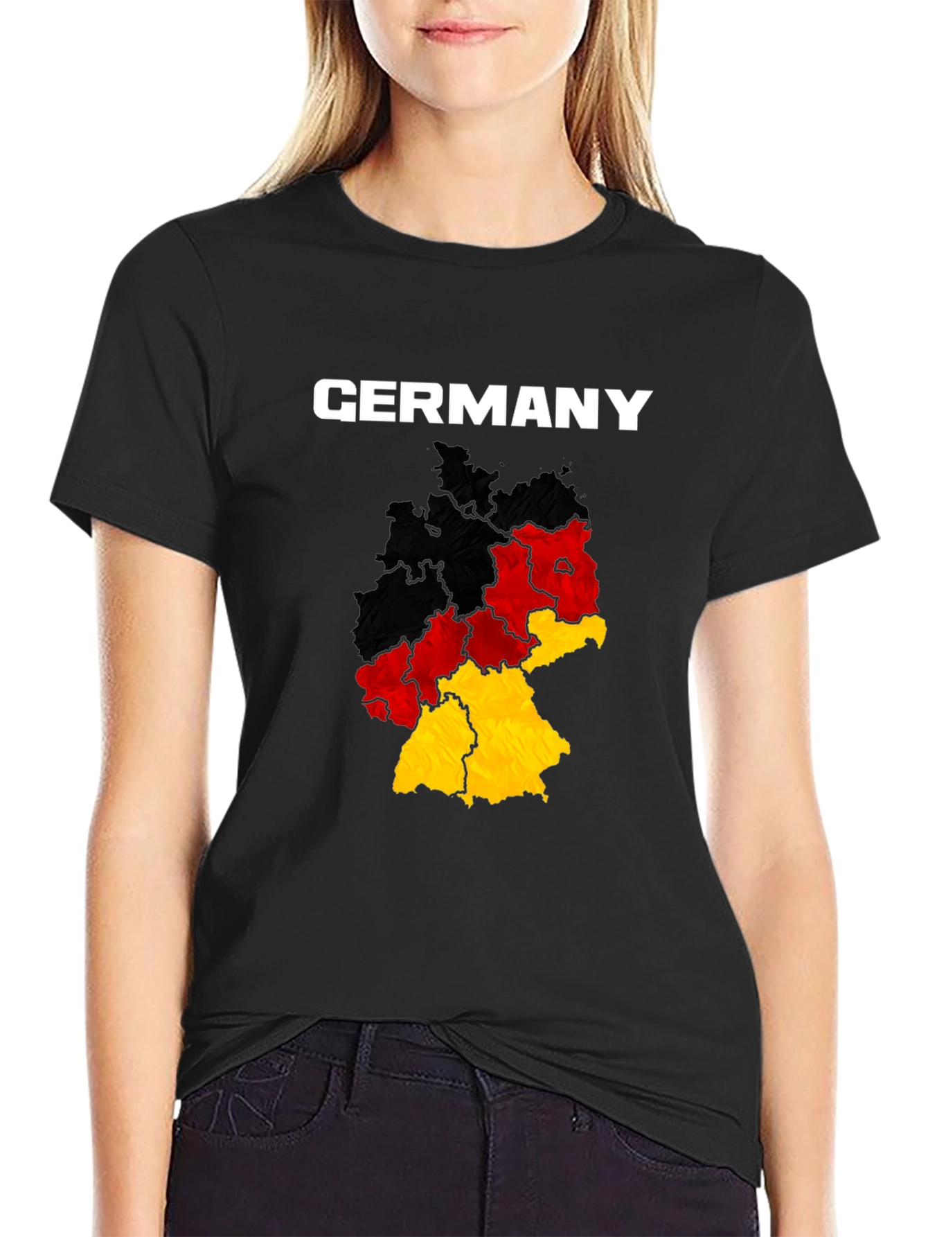 Germany Map T-Shirt - Black, Cotton - 2