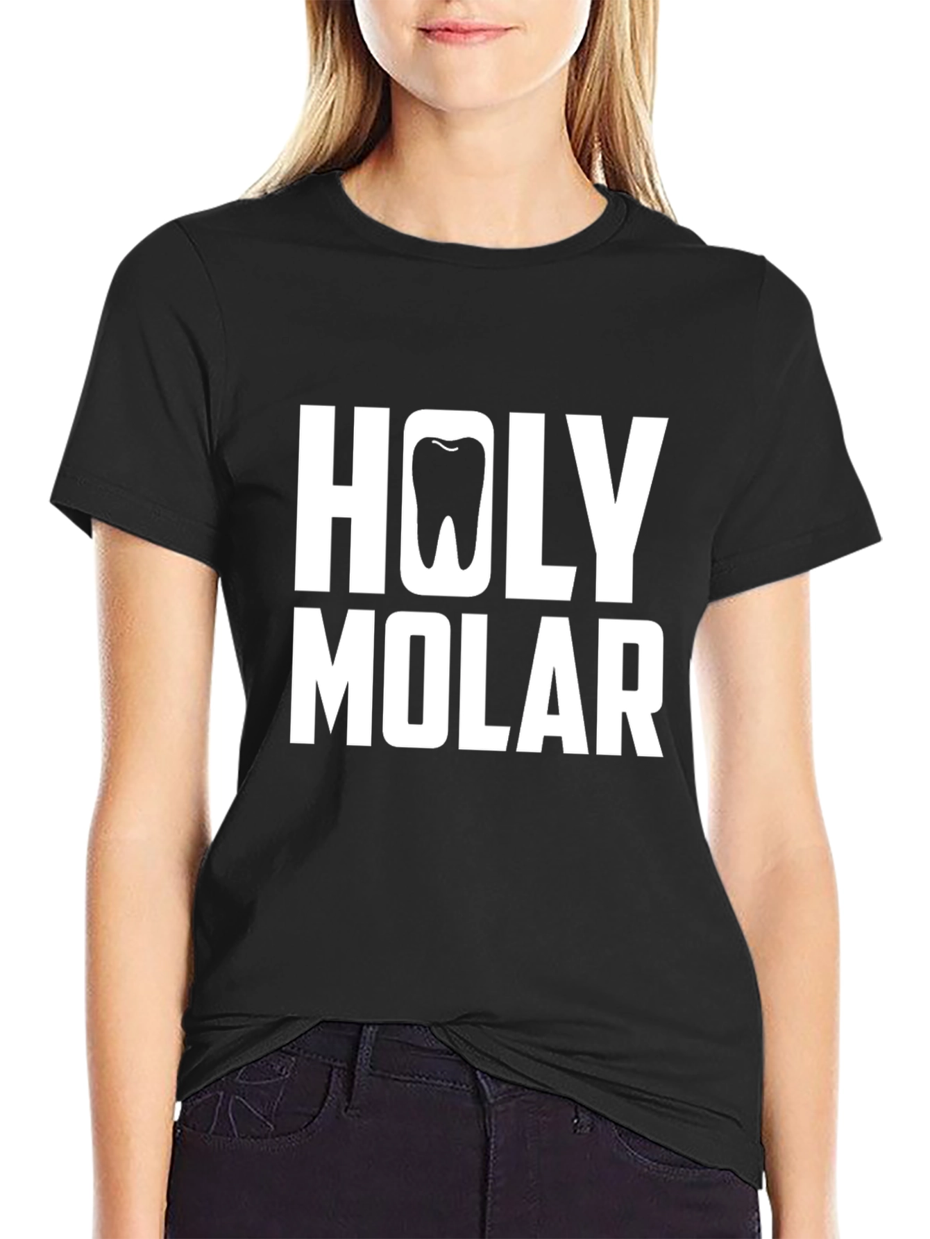 Black Holy Molar Graphic Tee - Dental Humor T-Shirt view 2