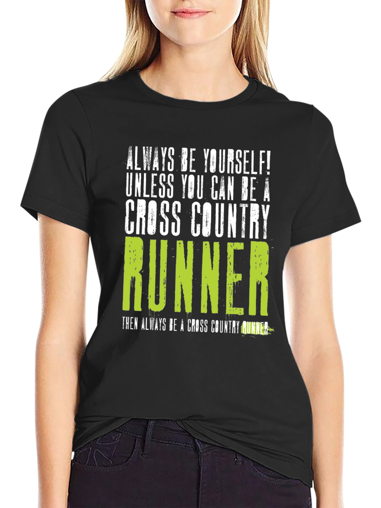 Black Cross Country Runner Graphic T-Shirt view 2