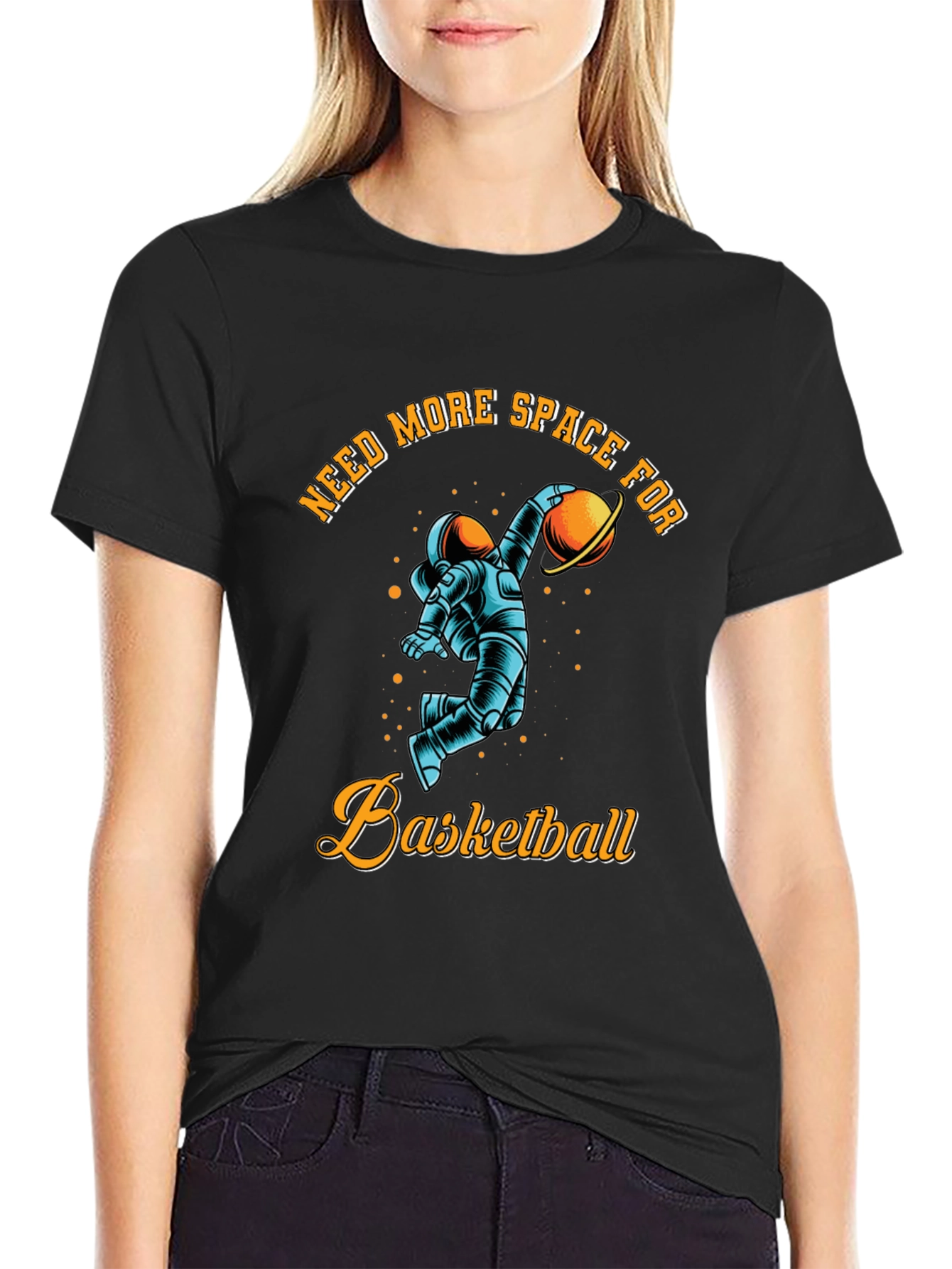 Black Need More Space for Basketball T-Shirt view 2