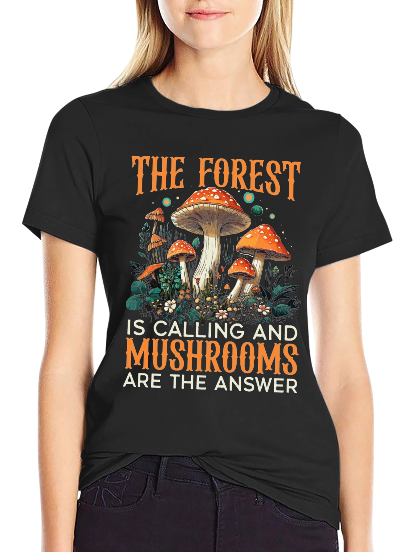 Black Forest Calling Mushroom Graphic Tee view 2