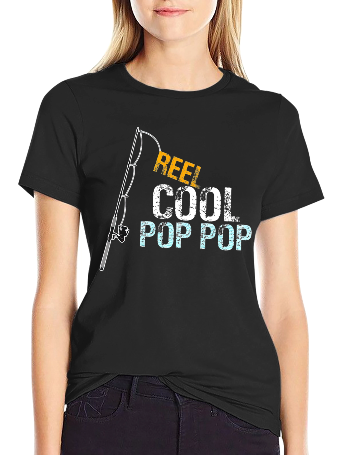 Black Reel Cool Pop Pop Black Graphic T-Shirt view 2