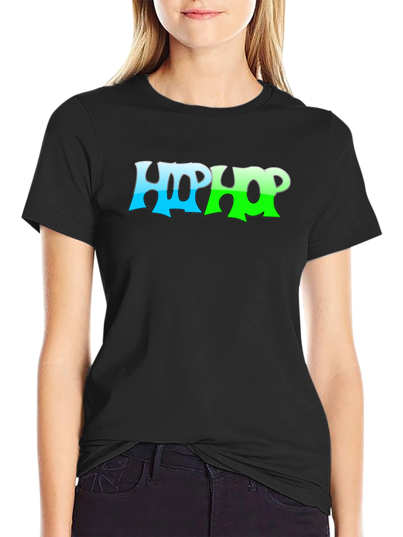 Black Hip Hop Graphic Tee - Cool Casual Style view 2