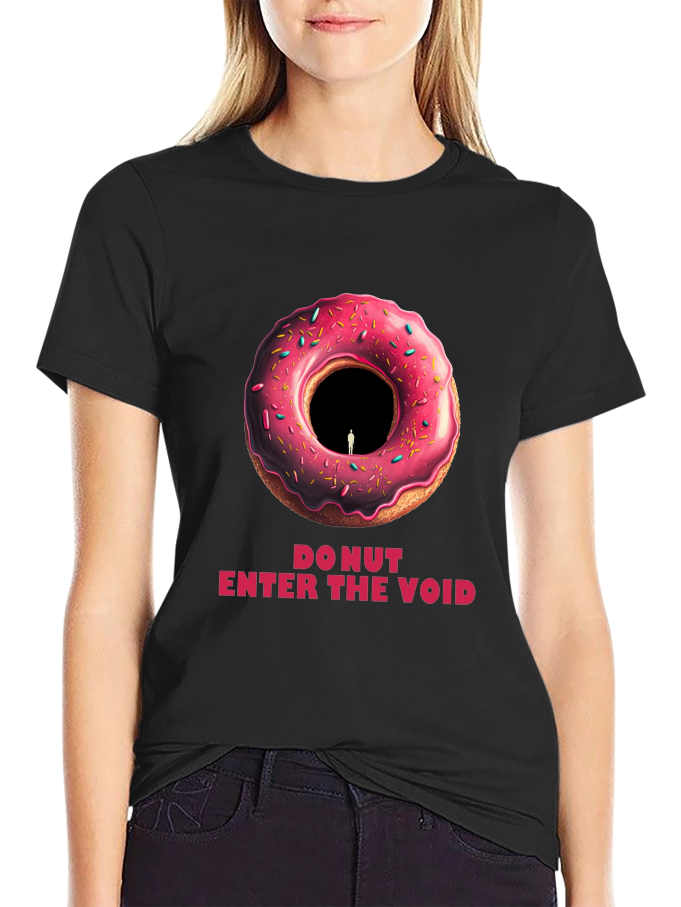 Black Donut Enter the Void T-Shirt - Unique Graphic Tee view 2