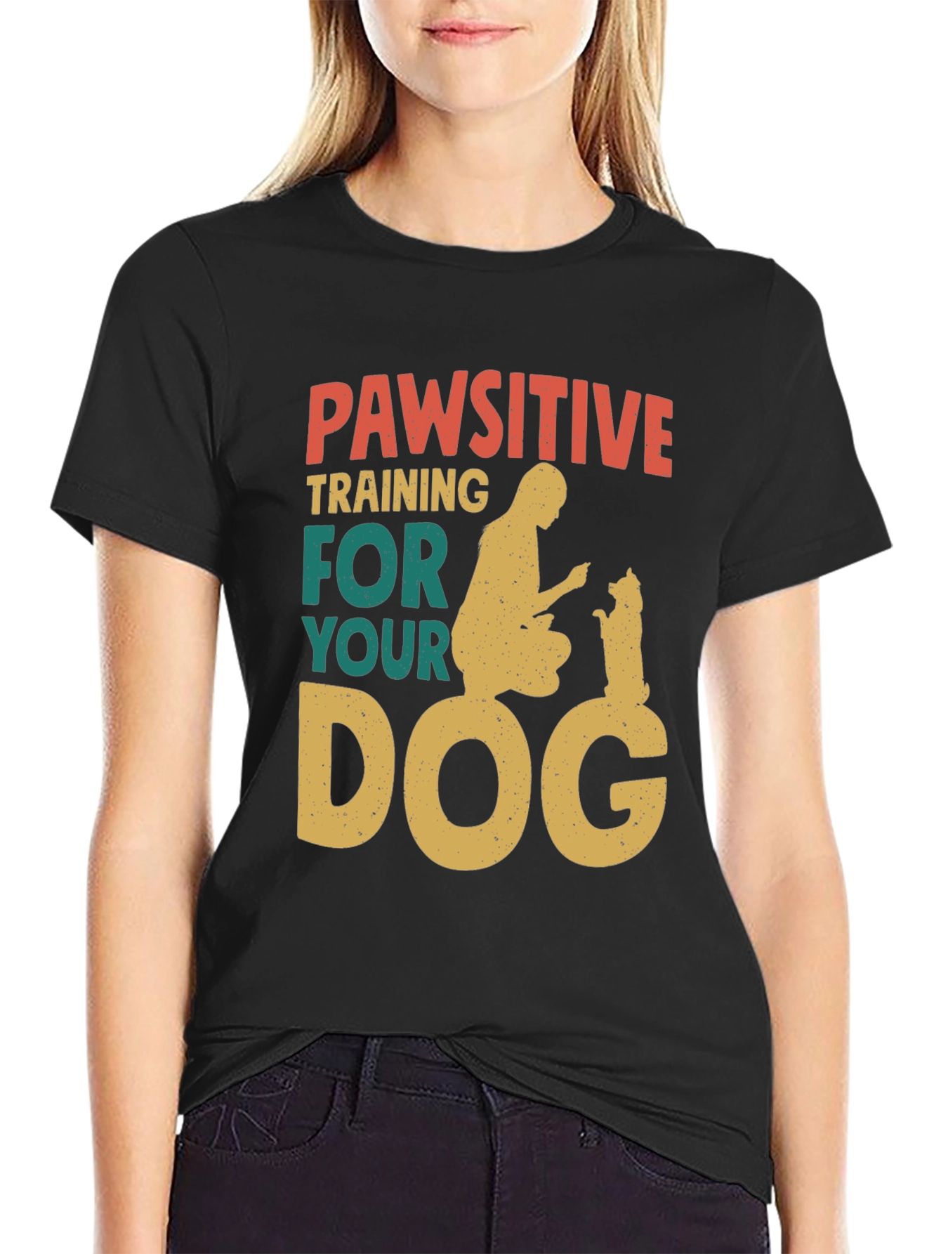 Black Pawsitive Dog Training T-Shirt view 2