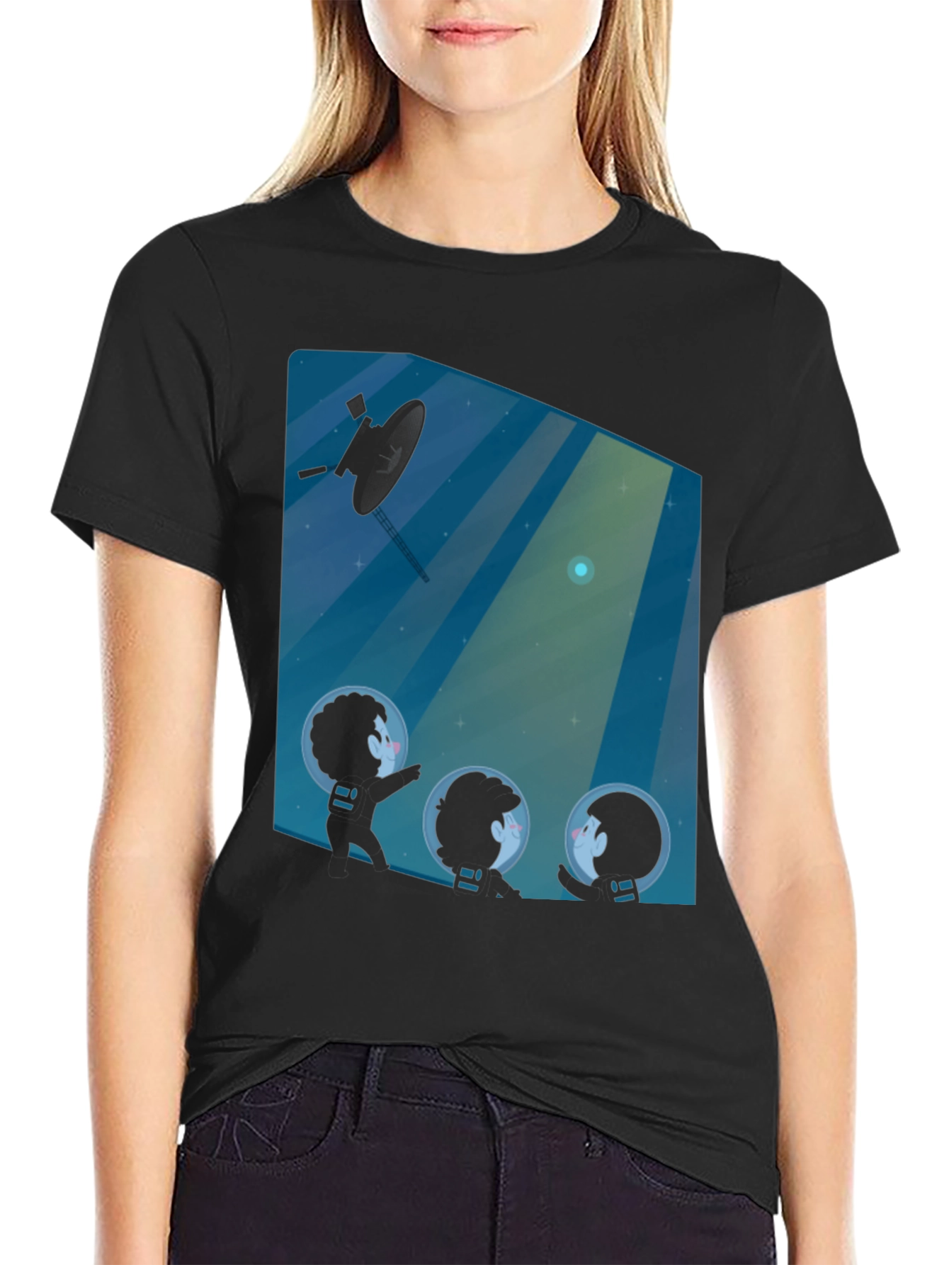 Black Voyager Kids Graphic Tee - Explore Space in Style! view 2