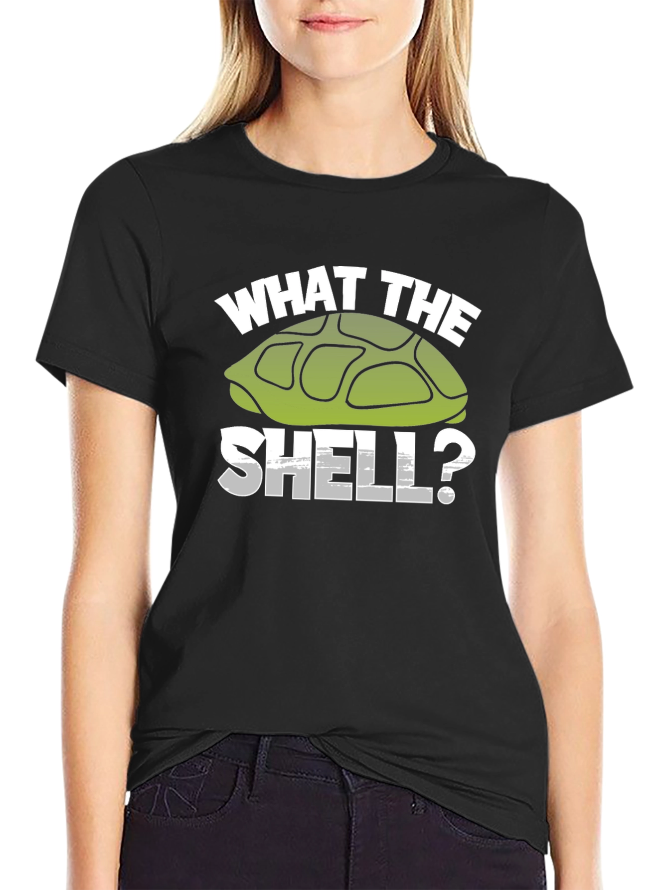 Black What the Shell? Turtle Graphic T-Shirt view 2
