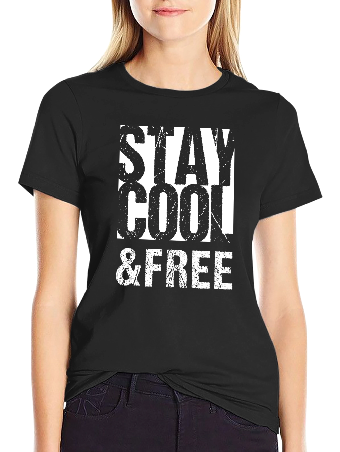 Black Stay Cool & Free Black T-Shirt view 2