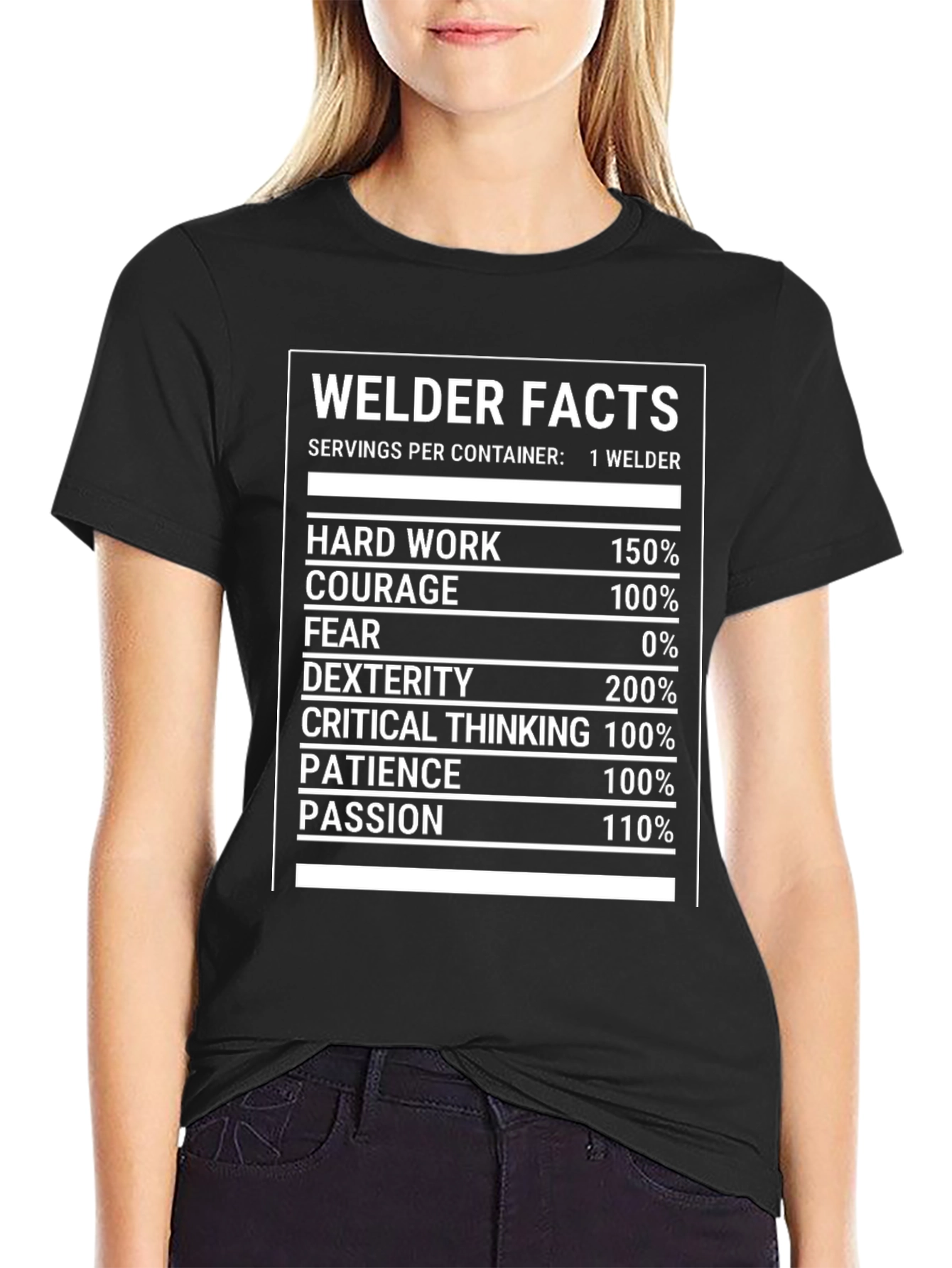 Black Welder Facts Graphic Tee - Black view 2