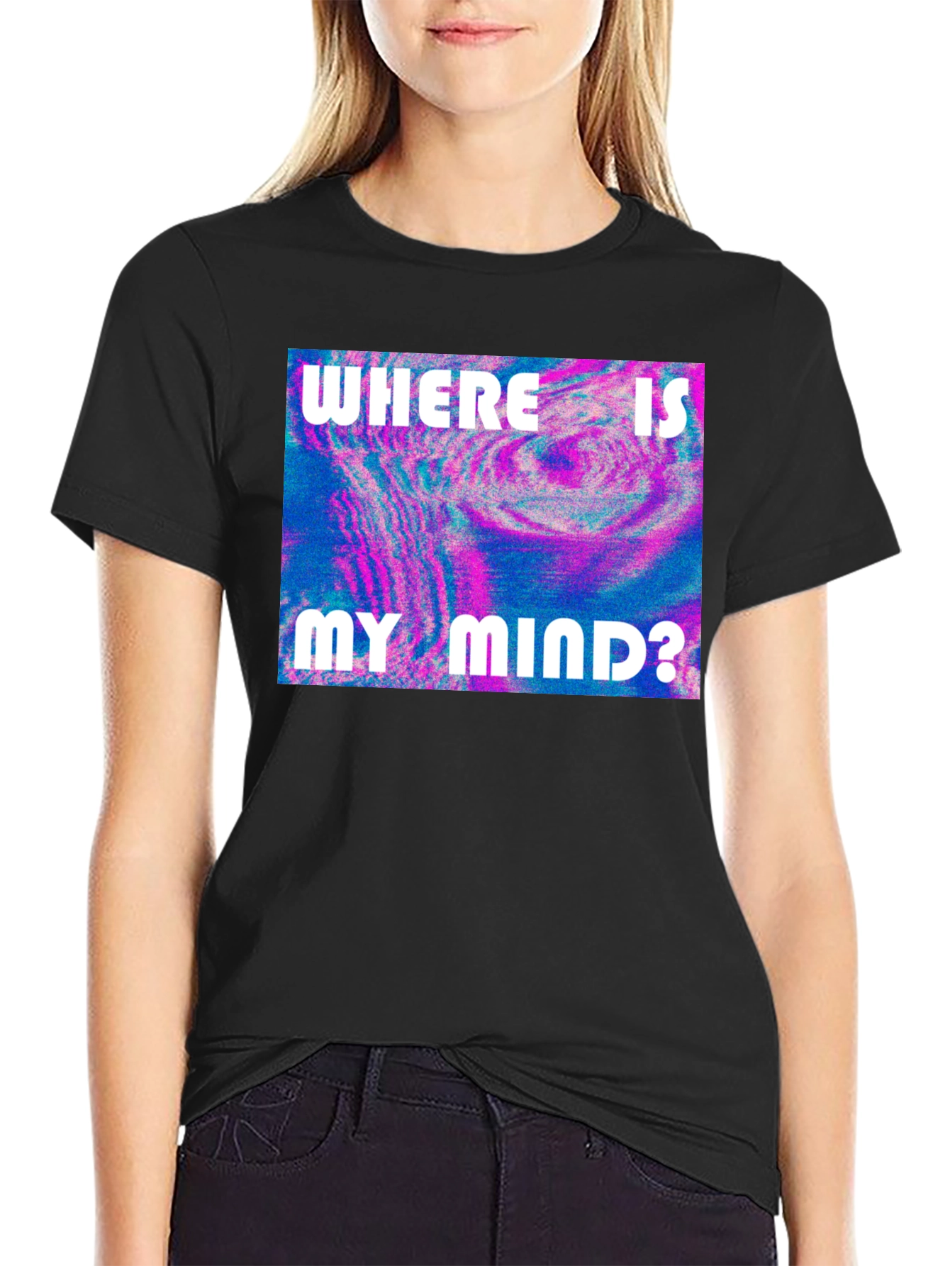 Black Mind-Bending Graphic Tee: Where Is My Mind? Shirt view 2