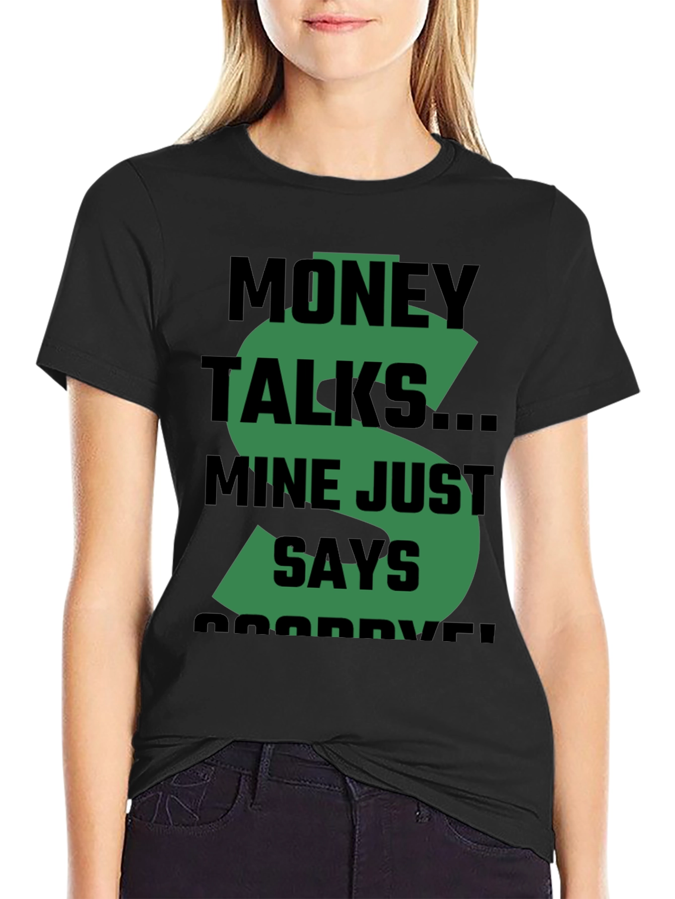 Black Money Talks Graphic T-Shirt view 2