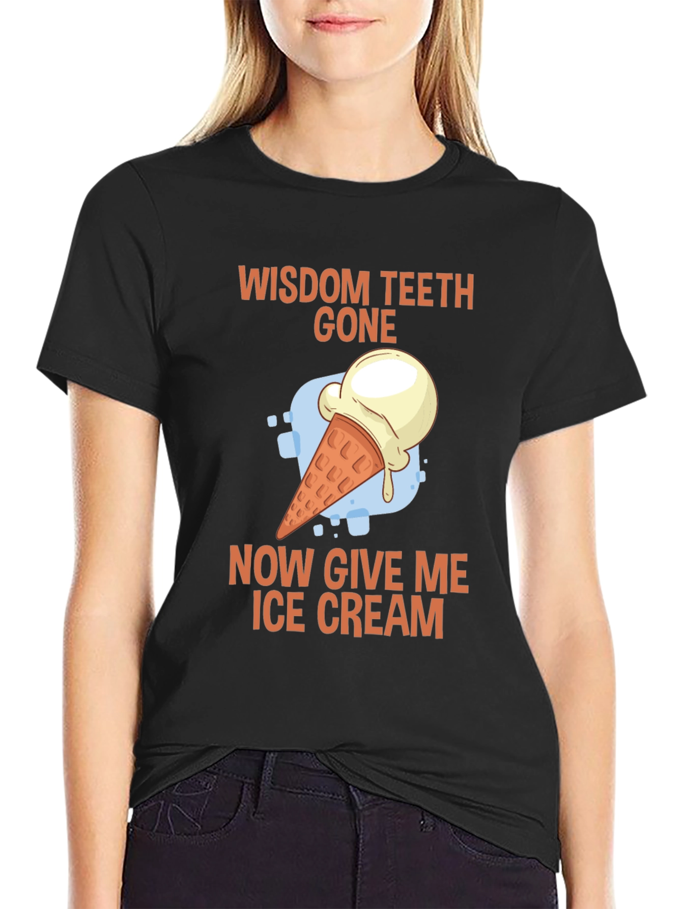 Black Wisdom Teeth Gone Ice Cream T-Shirt view 2