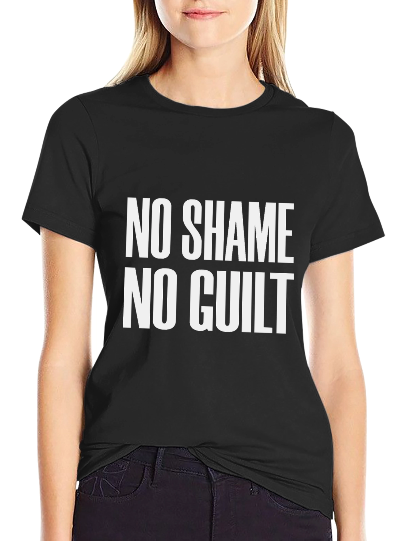 Black No Shame No Guilt Graphic T-Shirt view 2