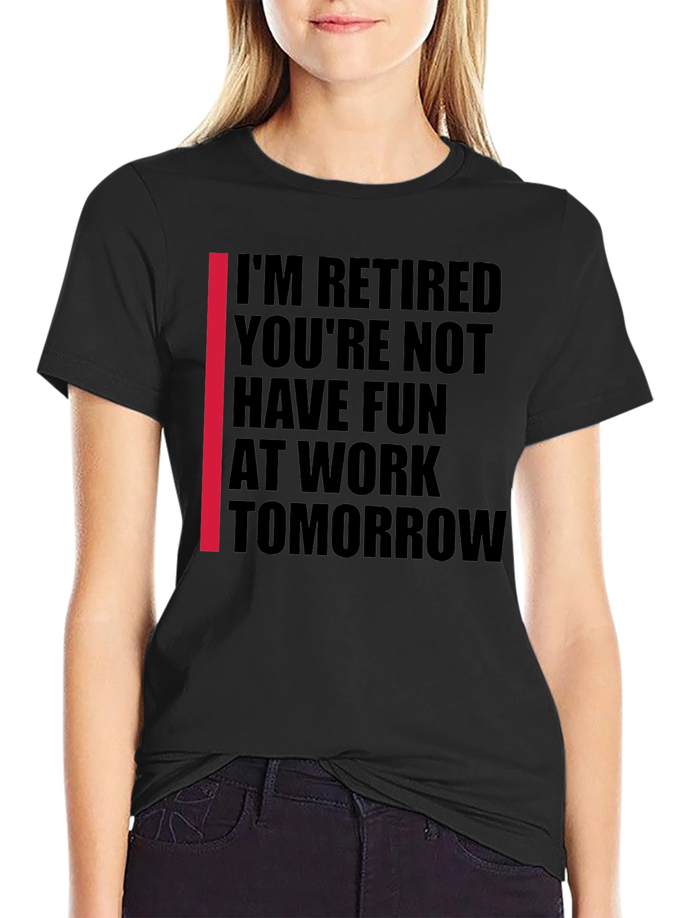 Black I'm Retired T-Shirt view 2