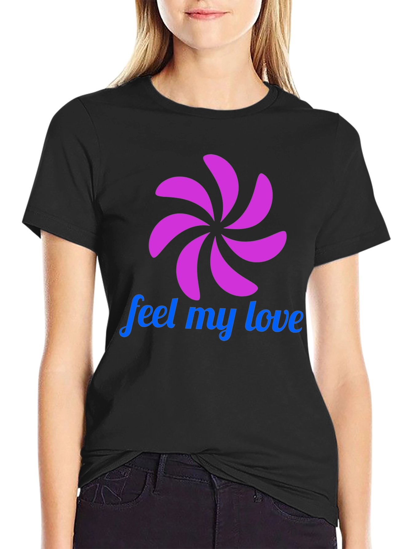 Black Feel My Love Graphic T-Shirt - Black view 2