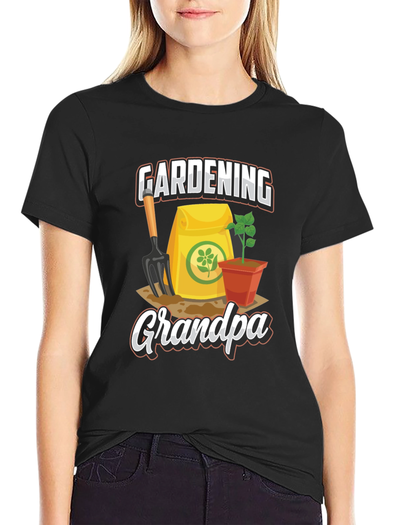 Black Gardening Grandpa T-Shirt - Gift for Grandfathers view 2